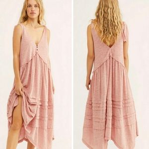 Free People Bay Breeze Beach Edit Low V Midi Dress
